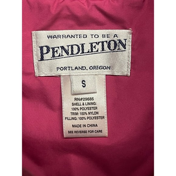 PENDLETON Women's Size S Padded Rib Stretch Pink Quilted Vest Jacket - Picture 4 of 5